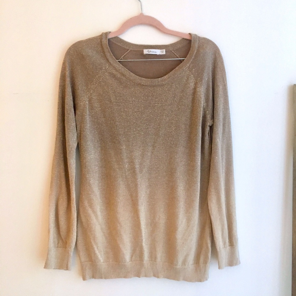 Reitmans Soft Beige to Gold Ombre Lightweight Sweater